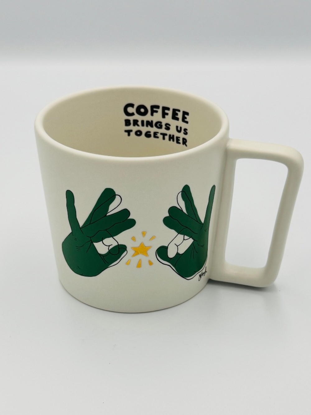 Starbucks Coffee Mug 12oz ASL Coffee Brings Us Together By Jena Floyd